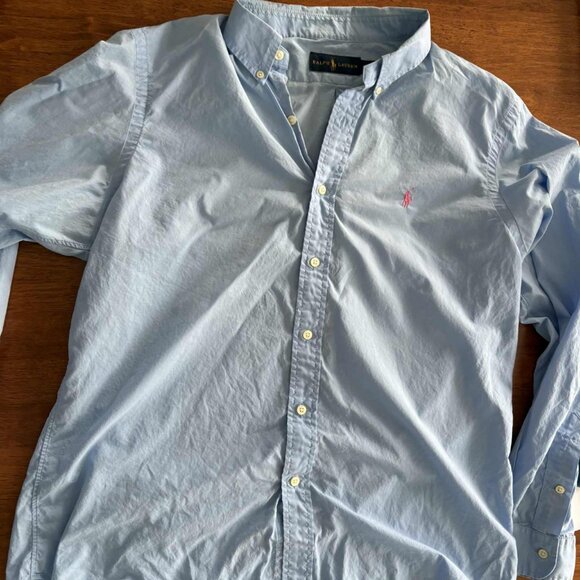 Ralph Lauren Classic Fit Button-Down Shirt Blue Size L - Picture 1 of 6